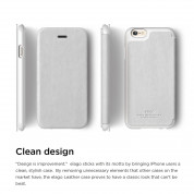 Elago S6 Leather Flip Case Limited Edition - луксозен кожен кейс от естествена кожа + HD покритие за iPhone 6 (бял) 2