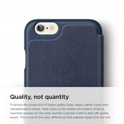 Elago S6 Leather Flip Case Limited Edition - луксозен кожен кейс от естествена кожа + HD покритие за iPhone 6, iPhone 6S (тъмносин) 1
