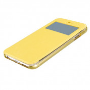 Wallet View Case - кожен калъф, тип портфейл за iPhone 6, iPhone 6S (жълт) 2