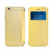 Wallet View Case - кожен калъф, тип портфейл за iPhone 6, iPhone 6S (жълт) 1