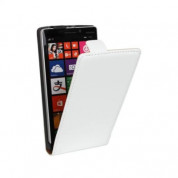 Leather Flip Case - вертикален кожен калъф за Nokia Lumia 1020 (бял)