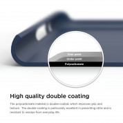 Elago S6 Leather Flip Apple Cut Case Limited Edition - луксозен кожен кейс от естествена кожа + HD покритие за iPhone 6, iPhone 6S (тъмносин) 7