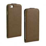 Leather Pocket Flip Case - вертикален кожен калъф с джоб за iPhone 6 Plus, iPhone 6S Plus (кафяв)