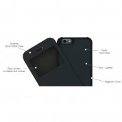iPaint Black Flower DC Case - магнитен полиуретанов калъф, тип портфейл и твърд кейс за iPhone 6 Plus, iPhone 6S Plus 1