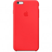 Apple Silicone Case - оригинален силиконов кейс за iPhone 6, iPhone 6S (червен)