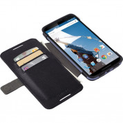 Krusell Malmö Flip Cover - кожен калъф, тип портфейл и поставка за Motorola Google Nexus 6 (черен) 2