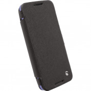 Krusell Malmö Flip Cover - кожен калъф, тип портфейл и поставка за Motorola Google Nexus 6 (черен)