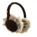 KitSound On-Ear Cord Fur Audio Earmuffs - ушанки с вградени слушалки с 3.5 мм аудио жак за iPhone и мобилни устройства (кафяв) 1