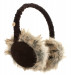 KitSound On-Ear Cord Fur Audio Earmuffs - ушанки с вградени слушалки с 3.5 мм аудио жак за iPhone и мобилни устройства (кафяв) 3