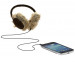 KitSound On-Ear Cord Fur Audio Earmuffs - ушанки с вградени слушалки с 3.5 мм аудио жак за iPhone и мобилни устройства (кафяв) 2
