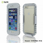 TIPX Waterproof Case - водо-, прахо- и удароустойчив кейс за iPhone 6 Plus, iPhone 6S Plus (бял)