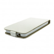 Leather Pocket Flip Case - вертикален кожен калъф с джоб за LG L Fino (бял) 1