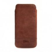 SENA Heritage UltraSlim Pouch - handmade, genuine leather case for iPhone 6, iPhone 6S (cognac) 4