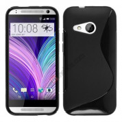 S-Line Cover Case - силиконов (TPU) калъф за HTC One 2 M8 Mini (черен)