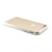 Prodigee View Case - хибриден кейс и покритие за дисплея за iPhone 6, iPhone 6S (прозрачен с бяла рамка и златисти бутони) 3