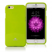 Mercury Goospery Jelly Case - силиконов (TPU) калъф за iPhone 6 Plus, iPhone 6S Plus (лайм)