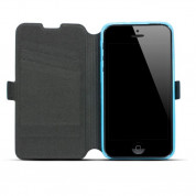 Wallet Flip Case - кожен калъф, тип портфейл и поставка за Samsung Galaxy A7 (син)