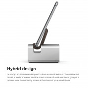 Elago M3 Stand - поставка от алуминий и дърво за iPhone и iPad mini (сребриста) 4