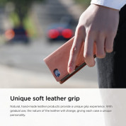 Elago S6 Leather Wallet Case - луксозен кожен кейс от естествена кожа + HD покритие за iPhone 6, iPhone 6S (кафяв) 1