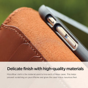Elago S6 Leather Wallet Case - луксозен кожен кейс от естествена кожа + HD покритие за iPhone 6, iPhone 6S (кафяв) 6