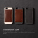 Elago S6 Outfit Leather Pocket Case - поликарбонатов кейс с кожено покритие и джоб за карта + HD покритие за iPhone 6, iPhone 6S (черен) 5