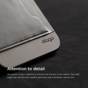 Elago S6 Outfit Leather Pocket Case - поликарбонатов кейс с кожено покритие и джоб за карта + HD покритие за iPhone 6, iPhone 6S (черен) 2