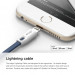 Elago Tangle-Free Lightning USB Cable - кабел за iPhone 6, iPhone 6S, iPad Air, iPad 5 (2017) и всеки Apple продукт с Lightning (бял-син) 5