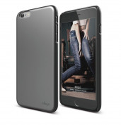 Elago S6P Slim Fit 2 Case + HD Clear Film - качествен кейс и HD покритие за iPhone 6 Plus, iPhone 6S Plus (сив)