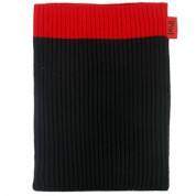 Soft Knitting Wool Skin Cover for Apple iPad (black-red)