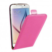 Leather Pocket Flip Case - вертикален кожен калъф с джоб за Samsung Galaxy S6 (розов)