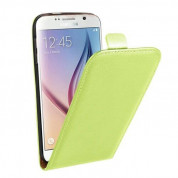 Leather Pocket Flip Case - вертикален кожен калъф с джоб за Samsung Galaxy S6 (зелен)