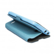 Wallet Flip Case - кожен калъф, тип портфейл и поставка за LG G4 (син) 2