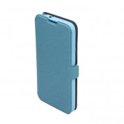 Wallet Flip Case - кожен калъф, тип портфейл и поставка за LG G4 (син) 3