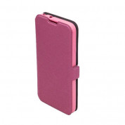 Wallet Flip Case - кожен калъф, тип портфейл и поставка за Sony Xperia Z4, Xperia Z3+ (розов) 2