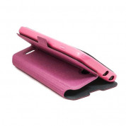 Wallet Flip Case - кожен калъф, тип портфейл и поставка за Sony Xperia Z4, Xperia Z3+ (розов) 3