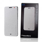 BlackBerry Leather Flip Case ACC-57201-002 - оригинален флип кожен кейс за Blackberry Z30 (бял) 3