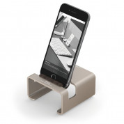 Elago M3 Stand - поставка от алуминий и дърво за iPhone и iPad mini (златиста)