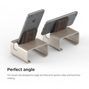 Elago M3 Stand - поставка от алуминий и дърво за iPhone и iPad mini (златиста) 3