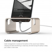 Elago M3 Stand - поставка от алуминий и дърво за iPhone и iPad mini (златиста) 2