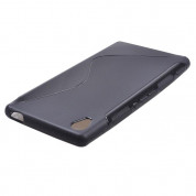 S-Line Cover Case - силиконов (TPU) калъф за Sony Xperia M4 Aqua (черен)