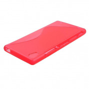 S-Line Cover Case - силиконов (TPU) калъф за Sony Xperia M4 Aqua (червен)