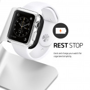 Spigen Watch Stand S330 - стабилна алуминиева поставка за Apple Watch (сребрист-черен) 5