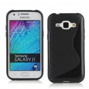 S-Line Cover Case - силиконов (TPU) калъф за Samsung Galaxy J1 (черен)