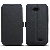 Wallet Flip Case - кожен калъф, тип портфейл и поставка за Huawei P8 (черен)