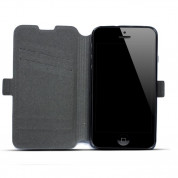 Wallet Flip Case - кожен калъф, тип портфейл и поставка за Huawei P8 (черен) 1