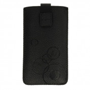 Telone Deko 1 Pouch Size 13 - вертикален кожен калъф, тип джоб с лента за издърпване за мобилни телефони (черен) 4