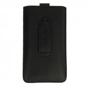 Telone Deko 1 Pouch Size 13 - вертикален кожен калъф, тип джоб с лента за издърпване за мобилни телефони (черен) 1