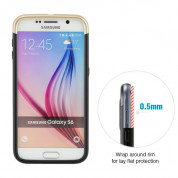 Prodigee Accent Case - поликарбонатов слайдер кейс за Samsung Galaxy S6 (черен-златист) 4