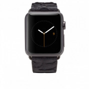 Casemate Scaled Leather Strap - дизайнерска кожена (естествена змийска кожа) каишка за Apple Watch 38мм, 40мм (черен) 1