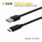 TIPX USB-A 2.0 to USB-C Cable USB - кабел USB-A към USB-C за MacBook 12 и компютри с USB-C порт